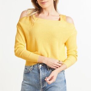 JAMISON Blaire Cutout Pullover Sweater Golden Haze Yellow Evereve Sz S NEW